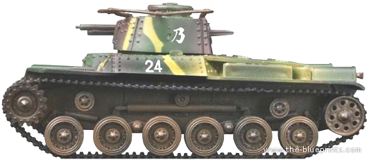 Tank IJA Type 97 Chi-Ha [D2] - drawings, dimensions, figures